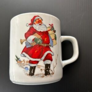 Vintage Schmidt Brazil Porcelana Santa Coffee Mug 1990s